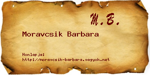 Moravcsik Barbara névjegykártya